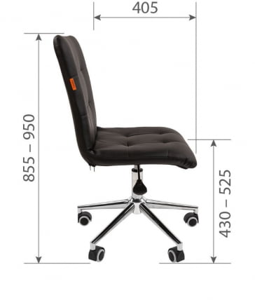 Кресло для оператора CHAIRMAN 030 chrome экокожа Черный_3