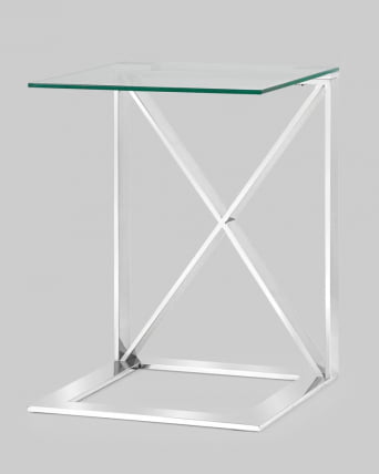 Журнальный стол КРОСС 40x40 Серебро_1