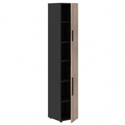 Шкаф-колонка с глухими малыми и средними дверьми (правый) VELION VENEER VRHCS 40.3 R Американский орех Яшма черная_1
