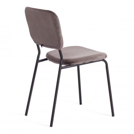 Стул CAROL (mod. UC06) металл, вельвет, 45 х 56 х 82 см, Light grey (светло-серый) HLR24 / черный_2