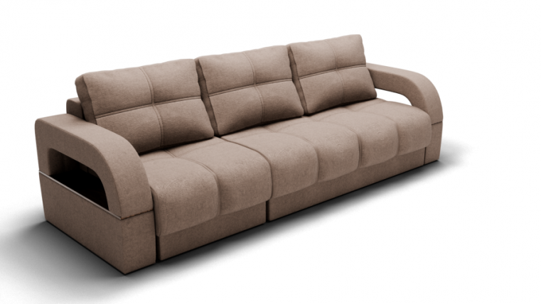 Диван Рич-2 (ЗР) Цвет фасада: Светло коричневый; Тип: Левый/правый; Материал фасада: Металл/Велюр_0