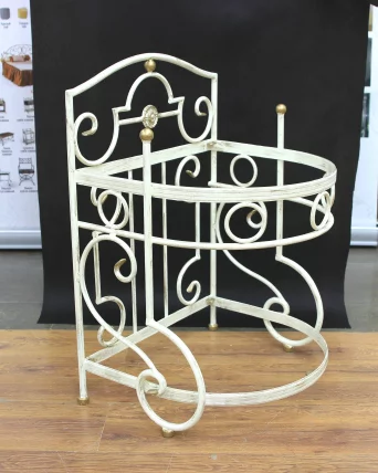 Тумбочка Мадена кованая полки стекло_0