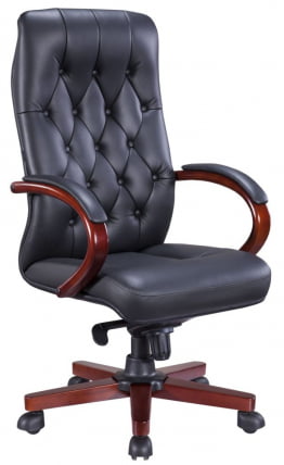 Кресло для руководителя Everprof Monaco Wood Экокожа Черный_0