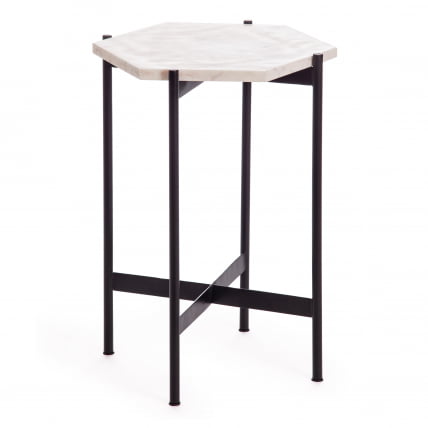 Столик кофейный Сеcрет Де Маисон ФЕНДЙ ( мод. 11980 ) алюминиевый сплав/мрамор, 38*38*53 см, античная медь / Secret De Maison FENDY mod._0