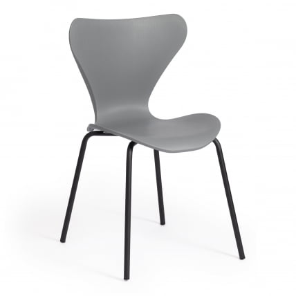 Стул Jacobsen (mod DC 102) пластик/металл, 50 х 46 х 82 см , серый 024/черный_0
