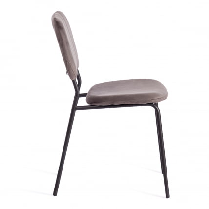 Стул CAROL (mod. UC06) металл, вельвет, 45 х 56 х 82 см, Light grey (светло-серый) HLR24 / черный_1