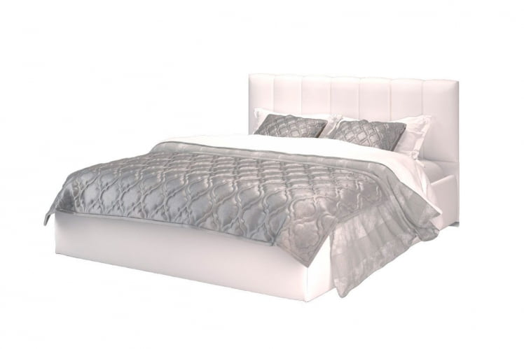 Кровать Элен 1400*2000 мм, искусственная кожа Вега вхите, белый / Vega white,_0