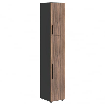 Шкаф-колонка с глухими малыми и средними дверьми (правый) VELION VENEER VRHCS 40.3 R Американский орех Яшма черная_0