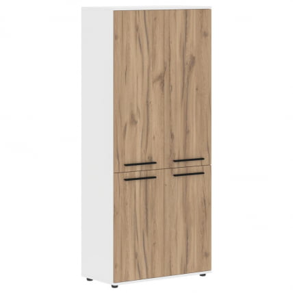 Шкаф с глухими средними и малыми дверьми ЕДИС ЕХCС 85.3 Дуб Денвер светлый Черный Белый / EDIS EHCS_0