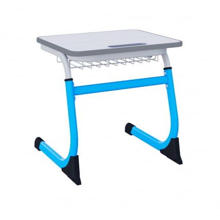 Парта одноместная регулируемая по высоте СМАРТЙ 600х500 (рост 5-7) Голубой/Серый / SMARTY_0