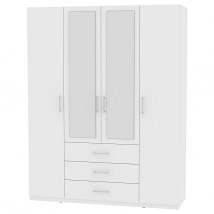 Шкаф распашный R-230х180х45-3-M(Белый)_0