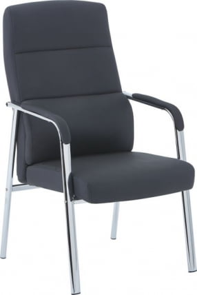 Кресло для посетителей Еверпроф Ситй Экокожа Черный / Everprof City_0
