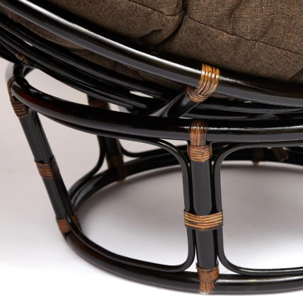 Кресло PAPASAN 23/01 W /с подушкой/ диаметр подушки 125 см, 115х101х104 см, Antique brown (античный черно-коричневый), ткань Коричневый Кресло PAPASAN 23/01 W /с подушкой/ диаметр подушки 125 см, 115х101х104 см, Antique brown (античный черно-коричневый), ткань Коричневый_2