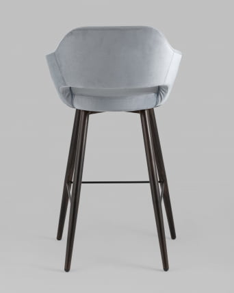 Стул барный Саймон Б велюр Серый_4