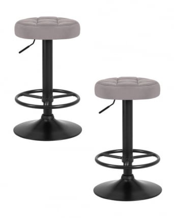 Табурет барный DOBRIN BRUNO BLACK (серый велюр (MJ9-75)) 2 шт_0
