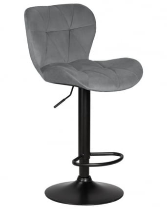 Стул барный DOBRIN BARNY BLACK (серый велюр (MJ9-75)) 2 шт_1