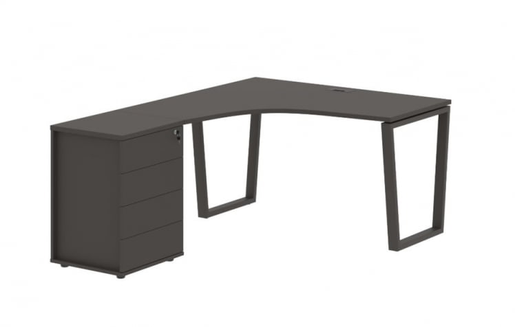 Стол эргономичный с тумбой левый EDIS EVCET 1318 L Мокко_0