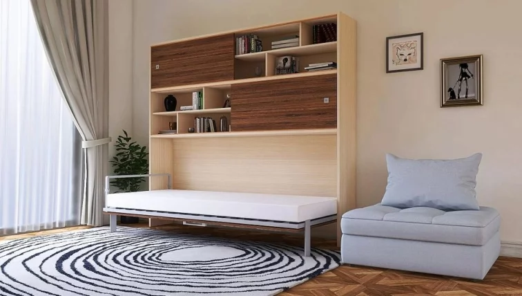 Кровать-трансформер Смарт 3 с полками Дуб молочный_3