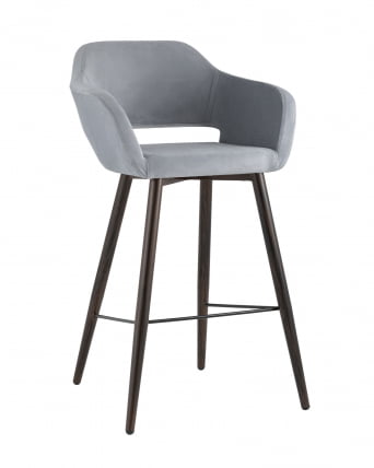Стул барный Саймон Б велюр Серый_0