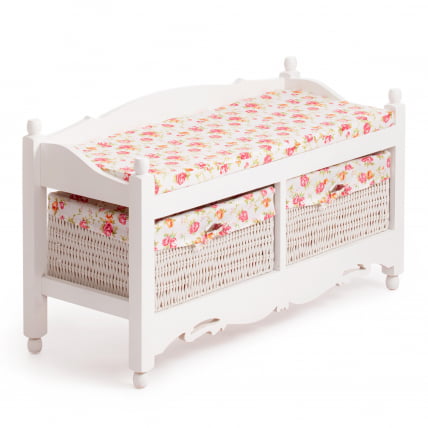 Обувница с 2-я корзинами Сеcрет Де Маисон РИМИ ( мод.ТТ-БХ003 ) МДФ+Павловния, 80*33*47, Белый (Вхите) / Secret De Maison RIMI mod.TT-BH003 (White)_0