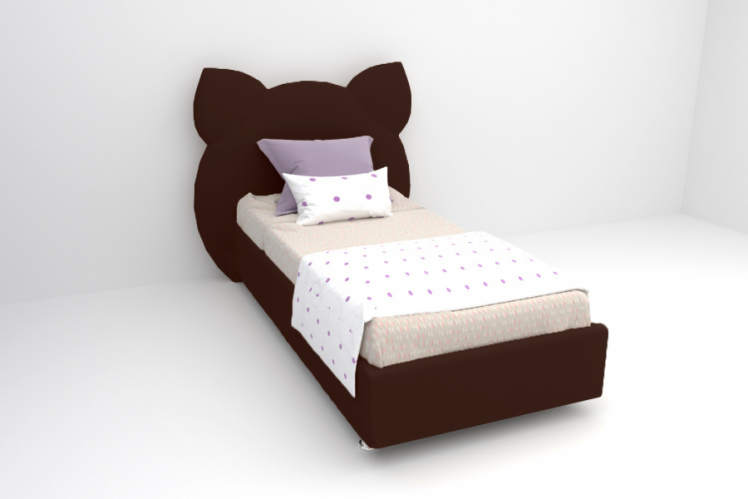 Детская кровать &куот;Котя&куот; с ортопедическим основанием Цвет фасада: Коричневый; Цвет корпуса: Коричневый; Материал фасада: Искусственная кожа; Размер: 800х2000 мм; Спальное место: 800х2000 мм / "Котя"_0