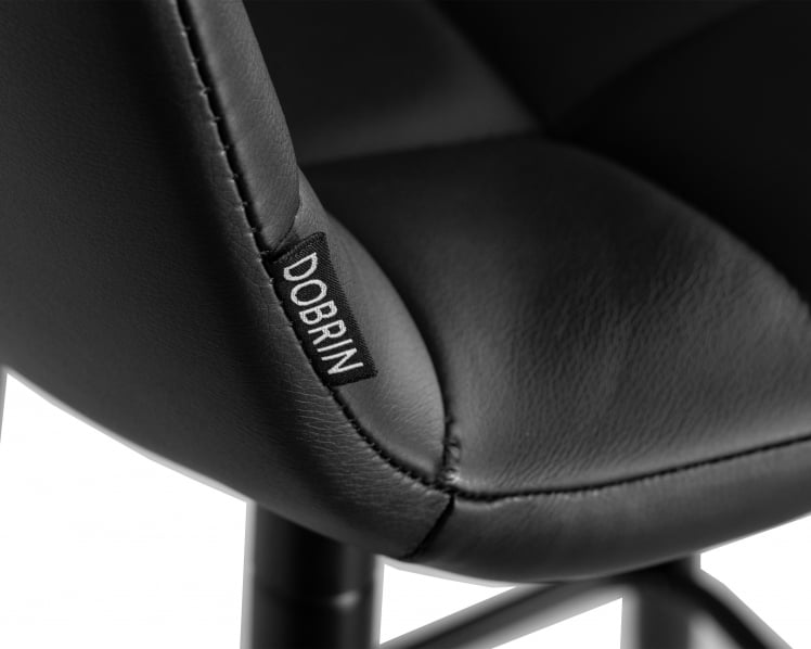 Стул барный DOBRIN NICOLE (черные матовые ножки, черная экокожа (P-01))_6