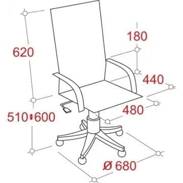 Кресло руководителя EC Nadir Steel Chr 185406 Черное SP-A_1