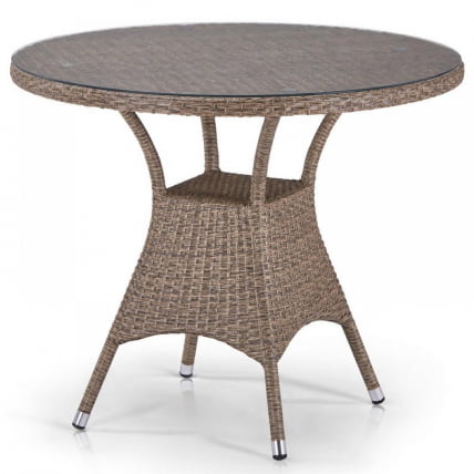 Плетеный стол T197AT-W56-D90 Light Brown_0