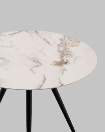 Стол Ники круглый столешница керамика Ice Jade 900_5