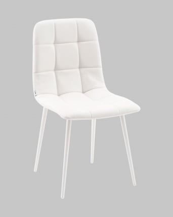 Стул Одди НЕВ экокожа белый белые ножки / NEW_1