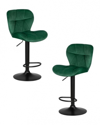 Стул барный DOBRIN BARNY BLACK (зеленый велюр (MJ9-88)) 2 шт_0