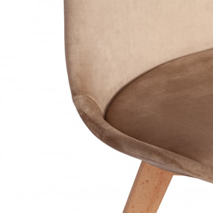 Стул TULIP SOFT (mod. 053V) дерево/пластик/вельвет, 49,5 x 54,5 x 84 см, Бежевый (HLR 12)/натуральный_7