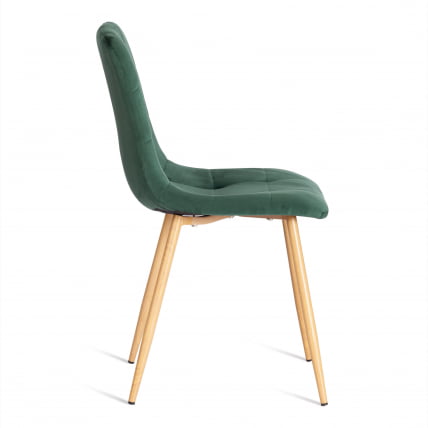 Стул CHILLY (mod. 7094-1) вельвет/металл, 44,5х52,5х86 см, dark green (темно-зеленый) HLR57 / натуральный_1