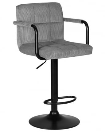 Стул барный ДОБРИН КРУГЕР АРМ БЛАCК (серый вельвет (ЛАР-Е2041-25)) 2 шт / DOBRIN KRUGER ARM BLACK (LAR-E2041-25))_1