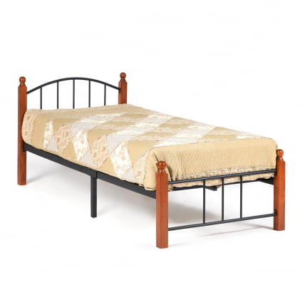 Кровать AT-915 дерево гевея/металл, 90*200 см (Single bed), красный дуб/черный Кровать AT-915 дерево гевея/металл, 90*200 см (Single bed), красный дуб/черный_0