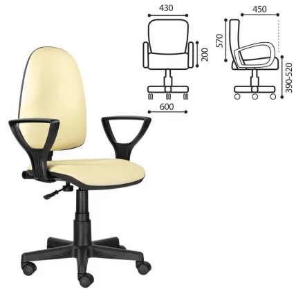 Компьютерное кресло BRABIX Prestige Ergo MG-311 экокожа Бежевый_0