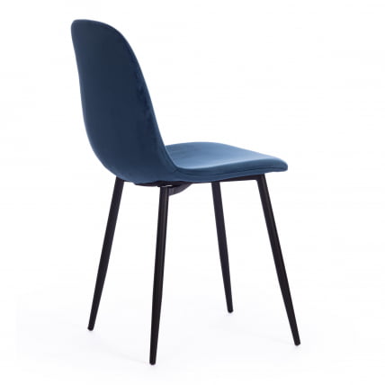 Стул BREEZE (mod. 4724) вельвет/металл, 44 х 53 х 87 см, Blue (синий) HLR63 / черный_2