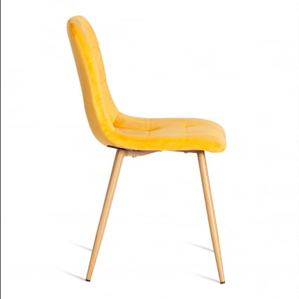Стул CHILLY (mod. 7094-1) вельвет/металл, 44,5х52,5х86 см, yellow (желтый) HLR41 / натуральный_1