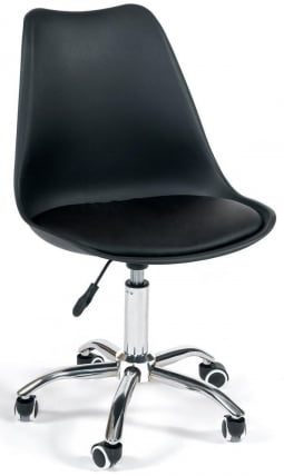 Офисное кресло TULIP (mod.106-1) металл/пластик/PU, 58 x 47 x 97см, Black (черный) / Chrome (хром)_0