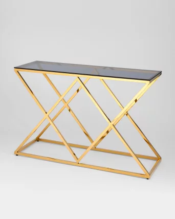 Консоль ИНСИГНИЯ 120x40 Золото стекло smoke Консоль ИНСИГНИЯ 120x40 Золото стекло smoke_1