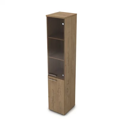 Пенал высокий со стеклом GLOSS LINE 9НП.005.12 Teakwood_0