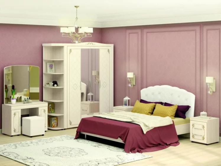 Комплект мебели для спальни Версаль №07 Сосна Астрид Ваниль Санчо бежевый_0