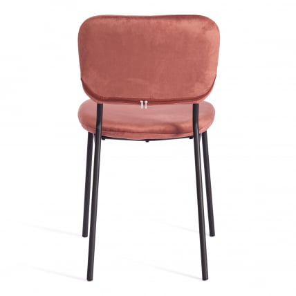 Стул CAROL (mod. UC06) металл, вельвет, 45 х 56 х 82 см, Coral (коралловый) HLR44 / черный_3