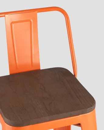 Полубарный стул Tolix Wood со спинкой Оранжевый_8