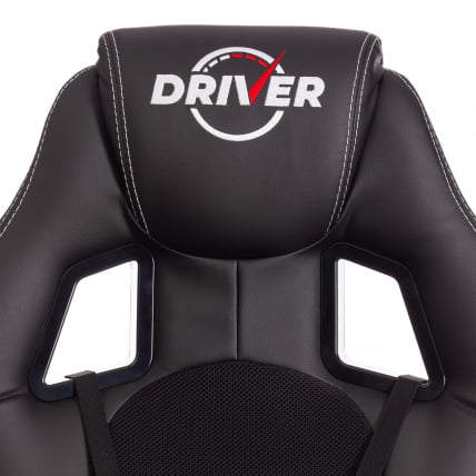 Кресло DRIVER (22) кож/зам/ткань, черный/черный , 36-6/TW-11_7