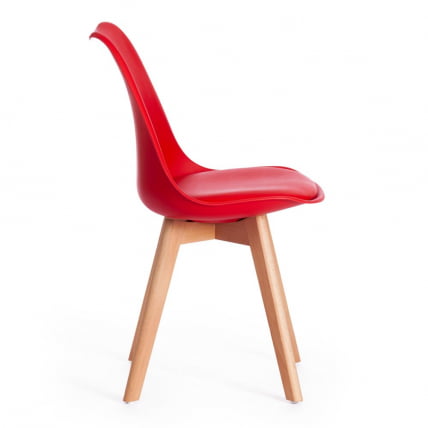Стул TULIP (mod. 73) / 1 шт. в упаковке дерево/пластик/ПУ, 48.5*52.5*83cм, красный_2