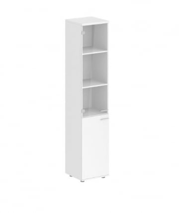 Шкаф высокий левый со стеклом Sigma SG.812.WH.WH.GL.L Белый_0