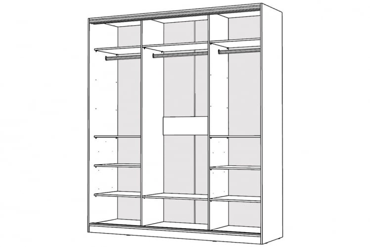 Шкаф-купе 2-х дверный Виктория 1800х584х2300, Белый 18ДЗЗЗДЗЗЗ-ППШШ-Б 310-694_1