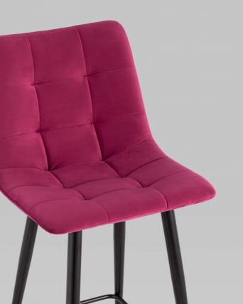 Стул полубарный Джанго 60 см велюр Винный_6
