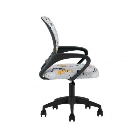 Кресло детское ТопЧаирс Симпле СН ДЖуниор принт Блуе Катс пластик черный / TopChairs Simple SN Junior Blue Cats_2